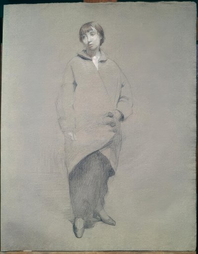Ung kvinde i frakke af Théophile Alexandre Steinlen