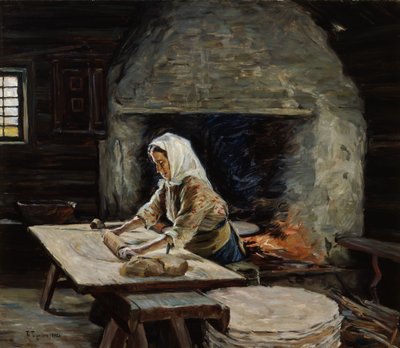 Bagning af fladt brød af Thorvald Torgersen