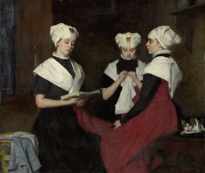 Tre piger fra Amsterdam Burgerweeshuis af Thérèse Schwartze