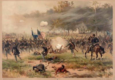 Battle of Antietam, pub. L Prang & Co. af Thure de Thulstrup