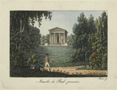 The Temple of Paul I or the Mausoleum of Paul I in the Park of Pavlovsk, 1810s. dani af Thurner