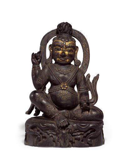 Figur af Mahasiddha (forgyldt zitan) af Tibetan School