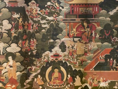 Scener af Buddha Shakyamunis liv af Tibetan School
