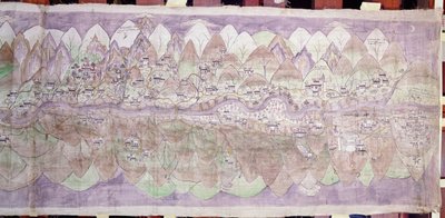 Måneenden af Tsari rongkor (malet klæde) af Tibetan School