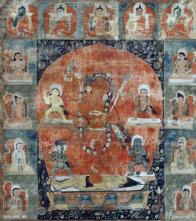 Tibetansk kultur: Samvara Mandala (Detalje). Thangka af Tibetan School