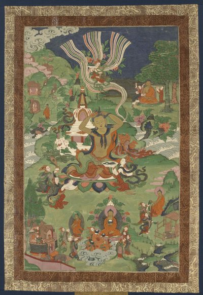 Thangka med scener fra Buddhas liv, anden halvdel af det 19. århundrede.. af Tibetan culture.