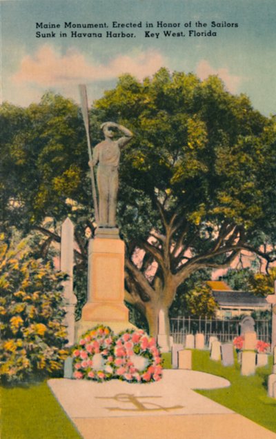 Maine monument, til ære for sømænd sænket i Havana havn. Key West, Florida
