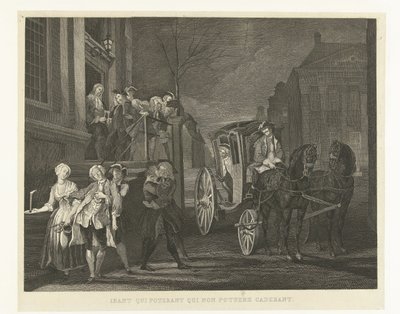 De, der kunne gå, venstre til fods, dem, der ikke længere kunne falde Ibant qui poterant qui non potuere cadebant (titel på objekt) Nelri til Cornelis Troost (serietitel) af Tieleman Cato Bruining