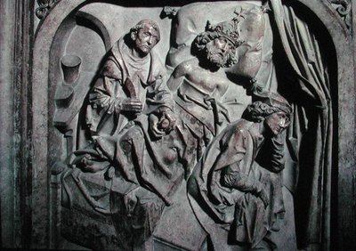 Graven af Henri II (973-1024) og hans kone Kunigunde, detalje af kejseren opereret af St. Benedikt af Tilman Riemenschneider