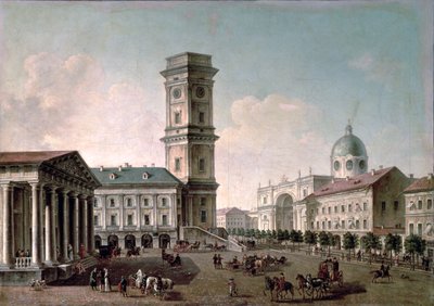 Udsigt over Nevsky Prospekt, St. Petersborg, 1810-20 olie på lærred af Timofei Alexeyevich Vasiliev