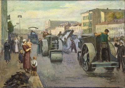 Rekonstruktionen af Moskva par Pustovalov, Timofei Ermilovich (1891-1944). Olie på lærred, størrelse: 82x115 af Timofei Ermilovich Pustovalov