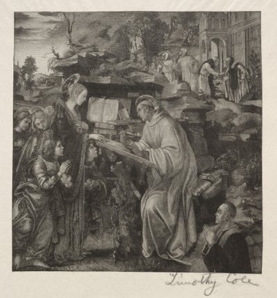 Gamle italienske mestre: Madonna viser sig for St. Bernard, 1888-1892. af Timothy Cole