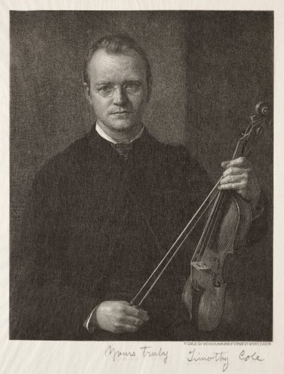 Gamle italienske mestre: Portræt af Timothy Cole Man med violin, 1892. af Timothy Cole