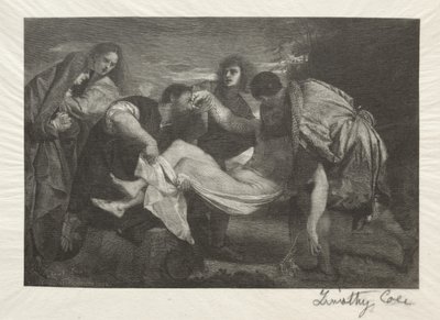 Old Italian Masters: The Entombment, 1889. af Timothy Cole