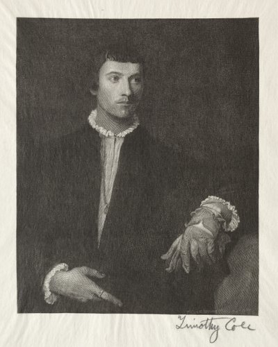 Old Italian Masters: The Man with the Gloves, 1887. af Timothy Cole