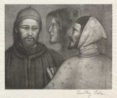 Gamle italienske mestre: tre hoveder, 1885. af Timothy Cole