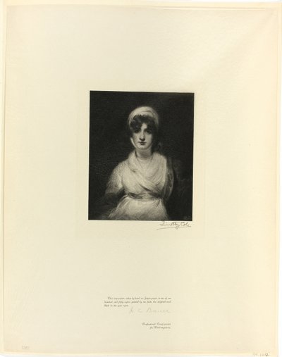 Portræt af Mrs. Siddons, fra Old English Masters af Timothy Cole