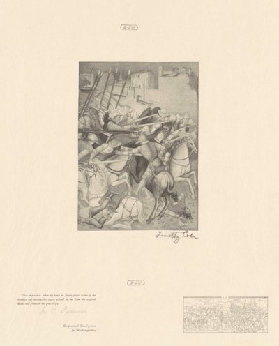 Slaget ved Saint Efesius af Timothy Cole after Spinello Aretino