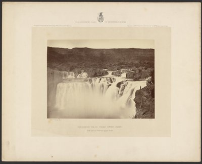 Shoshone Falls, Snake River, Idaho, fuld sideudsigt på øverste niveau af Timothy H. OSullivan