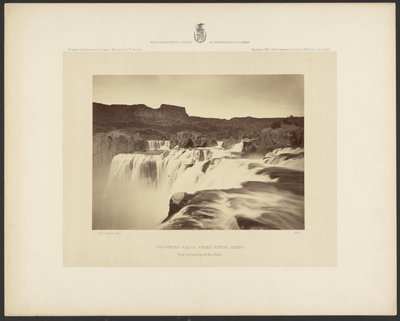 Shoshone Falls, Snake River, Idaho, udsigt over toppen af vandfaldet af Timothy H. OSullivan