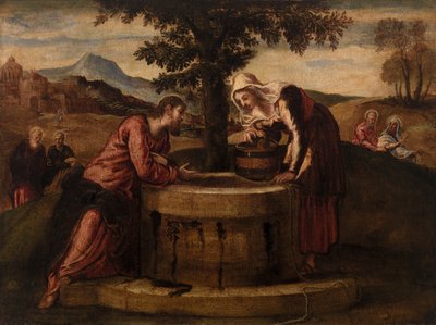 Kristus og Samarias kvinde af Tintoretto (Jacopo Robusti)