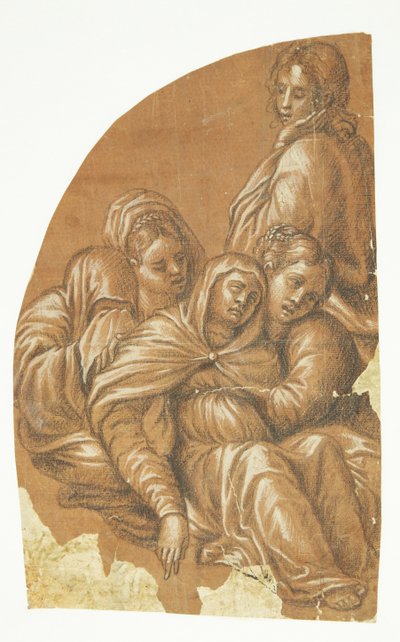 Del af en Pietà (venstre side af en lunettekomposition) af Tintoretto