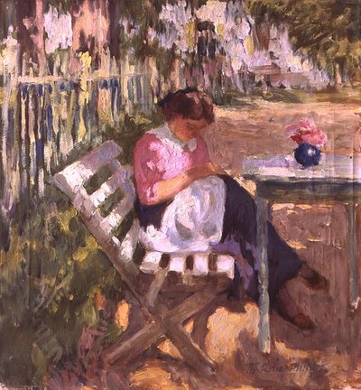 At the Dacha (olie på lærred) af Tit Yakovlevich Dvornikov