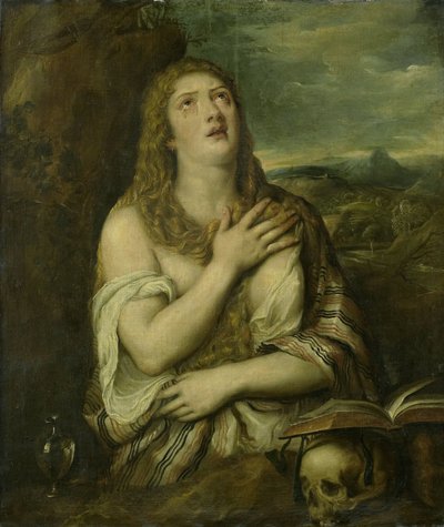 angrende Maria Magdalene af Titiaan (copy after)