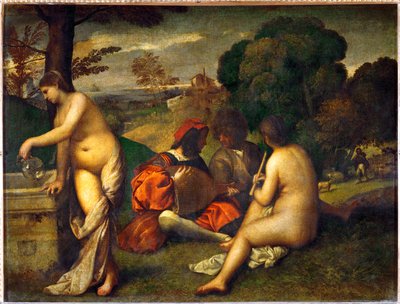 Le concert champetre - En koncert under åben himmel ... af Titian (c.1488-1576)