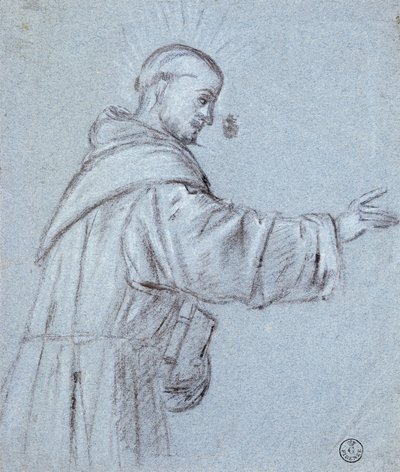 Munk af Titian (ca. 1490-1576), tegning af Titian (c.1488 1576)