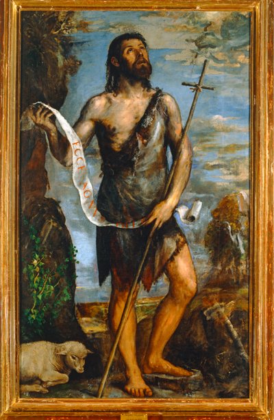 Den hellige Johannes Døber. 10014726 ... af Titian (c.1488-1576)