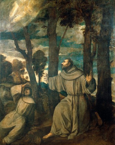 St Francis modtager stigmata af Titian (c.1488 1576)