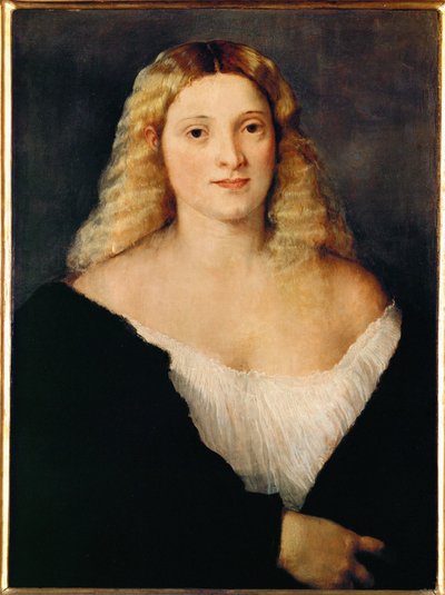 Ung kvinde i sort kjole ... af Titian (c.1488 1576)