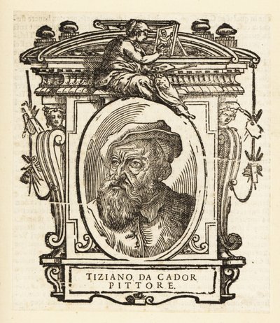 Portræt af Tizian, italiensk maler under renæssancen, født i Pieve di Cadore, omkring 1488-1576 af Titian (c.1488 1576) (after)