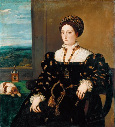 Portræt af Eleonora Gonzaga (Gonzaga), hertuginde af Urbino Maleri af Tiziano Vecellio kaldet Tizianen (ca. 1490-1576) af Tiziano Vecelli
