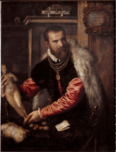 Portræt af antikvitetshandleren og samleren Jacopo Strada (Maleri af Tiziano Vecelli