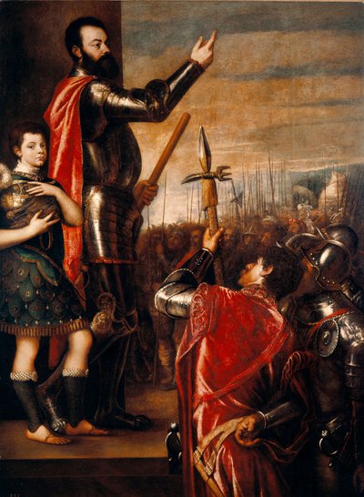 Talen af ​​Alfonso de Avalos (1502-1546), condottiero (condottiere) Italiensk maleri af Tiziano Vecellio sagde Tizianen (ca. 1490-1576) 1540-1541 Dim.223x165 cm Madrid, Prado Museum af Tiziano Vecelli