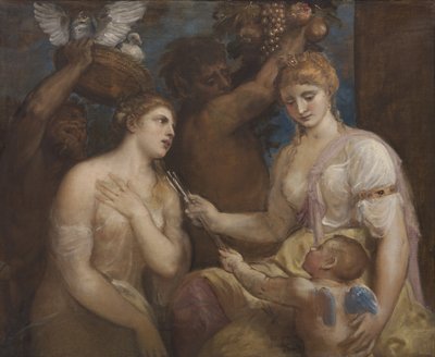 Allegori om Venus og Amor, ca. 1600 af Tiziano Vecelli