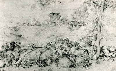 Landskab med fåreflok, c1520, 1937 af Tiziano Vecelli