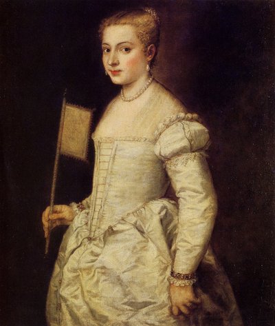 Portræt af en kvinde i hvidt, ca 1561. af Titian