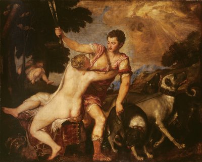 Venus og Adonis, 1555 af Tiziano Vecelli