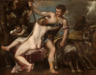 Venus og Adonis, ca. 1560 af Tiziano Vecelli