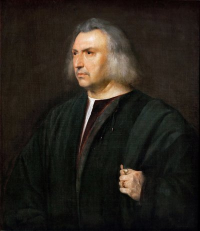 Portræt af lægen Gian Giacomo Bartolotti da Parma - Titian (1488-1576). Olie på lærred, ca 1515. Mål: 88x75 cm. Kunsthistorisk museum, Vienne af Tiziano Vecelli