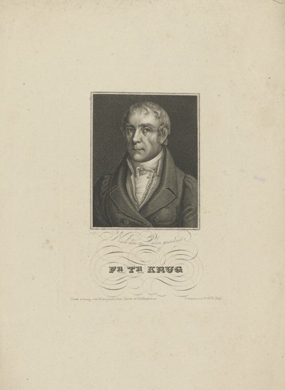 Portræt af Wilhelm Traugott Krug 1770-1842, 1828-1829. af Tobias Falcke