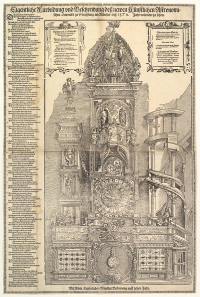 Astronomical Clock in the Cathedral in Strasbourg, 1574. dani af Tobias Stimmer