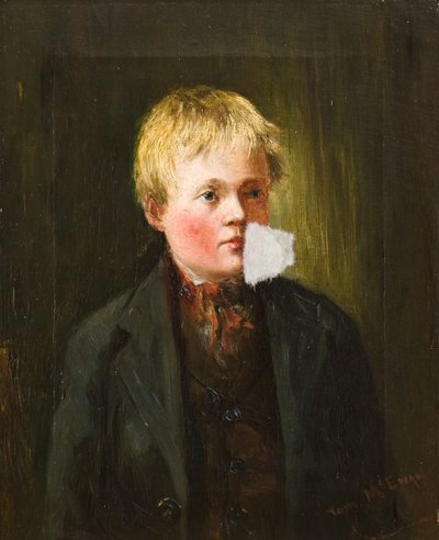 Portræt af en dreng (olie på lærred) af Tom McEwan