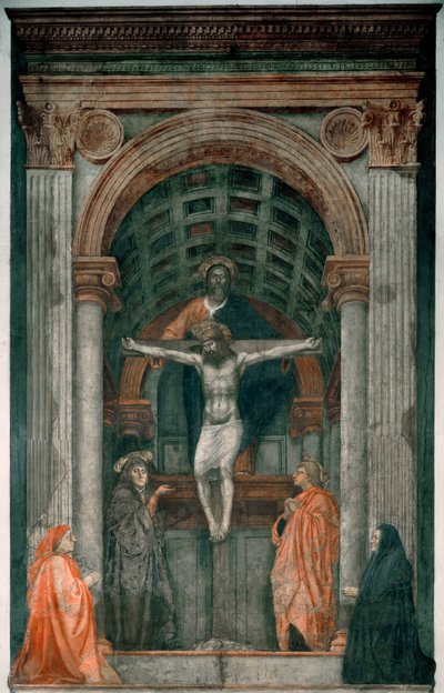 Den hellige treenighed. Fresko (fresko) af Tommaso Masaccio