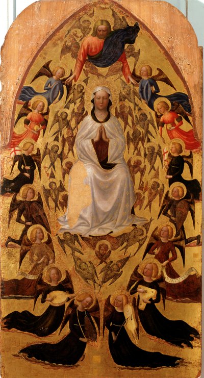 Jomfruens antagelse - tempera på panel af Tommaso Masolino da Panicale