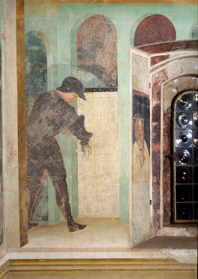 Johannes Døberens liv: en vagt - Fresco af Tommaso Masolino da Panicale