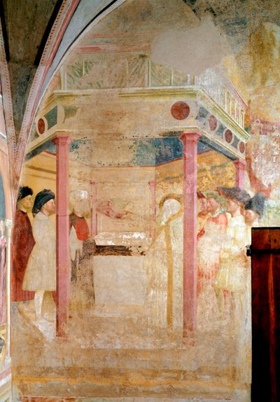 Johannes Døberens liv: Bebudelsen til Sankt Zakarias - Fresco af Tommaso Masolino da Panicale